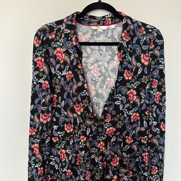 Boden Multicolor Paisley Long Sleeve Button Up Dress Womens Size 8 Midi Collar - Picture 10 of 12